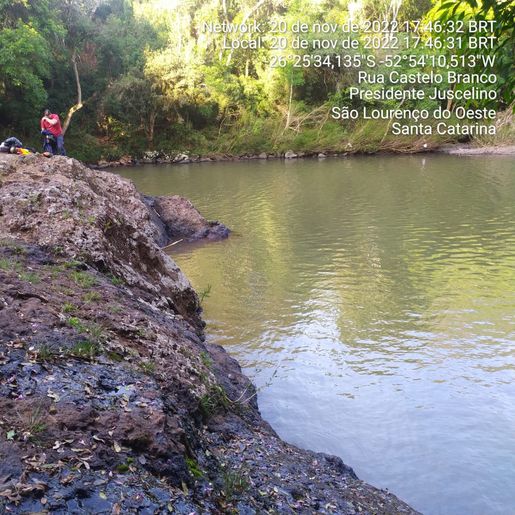 Jovem morre afogado em rio no interior de São Lourenço do Oeste 