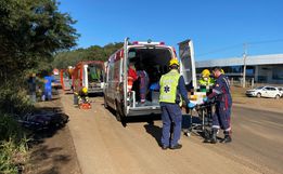 VÍDEO: Motociclista é socorrido em estado grave após acidente na BR 282, em SMO