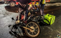 VÍDEO: motociclista fica ferido em acidente no centro de São Miguel do Oeste