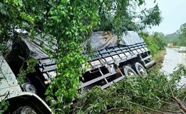 Saída de pista e colisão em árvore deixa um ferido na BR 282