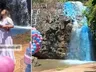 Chá revelação tingiu cachoeira com produto para lagos ornamentais