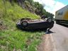 Ocupantes de automóvel saem ilesos de capotamento na BR-163