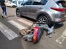 Mulher fica ferida em acidente de moto