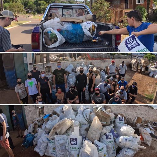 Ação do Rotary e Rotaract recolhe seis cargas de lixo na BR-282