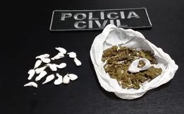Rapaz é preso em flagrante por tráfico de drogas em Pinhalzinho