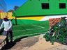 Grama sintética é implantada no campo em São José do Cedro