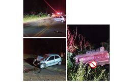 Colisão frontal deixa cinco pessoas feridas na SC-155, em Xanxerê 