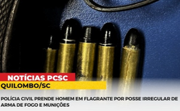 Homem é preso em flagrante por posse irregular de arma de fogo e munições