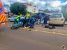 Colisão entre moto e carro deixa motociclista ferido em SMOeste; Assista