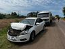Acidente envolve dois carros e um caminhão na BR 163, entre SMO e Guaraciaba 