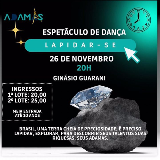 Centro Artístico Adamas promove espetáculo “Lapidar-se” de dança 