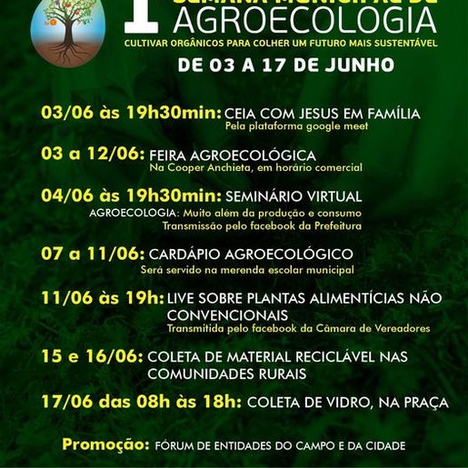 Agricultura realiza durante o mês de junho o fórum de Agroecologia