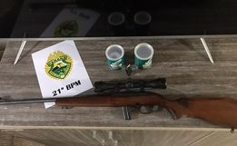 Após ameaçar familiares, homem é preso com rifle e 175 munições