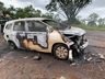 Incêndio atinge dois veículos na SC 163 em Itapiranga