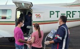 Aeronave do Estado transporta bebê com AME para tratamento na Capital