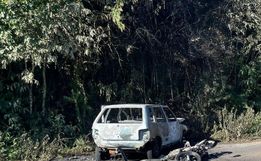 Motociclista morre após colisão frontal e incêndio na SC-283 