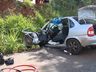 Mulher morre em colisão entre dois carros e duas motos na BR-282 em Pinhalzinho