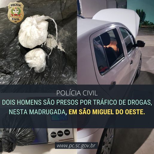 Polícia Civil, PRF e PM prendem dois homens por tráfico de drogas