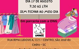 Brechó beneficente será realizado pela Acepro em SJCedro