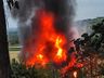 Incêndio destroi casa às margens da SC-163