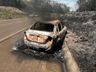 Incêndio destrói veículo e se espalha pela vegetação às margens da BR-282, em Paraíso 