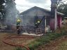 Casa é parcialmente destruída pelo fogo em Romelândia