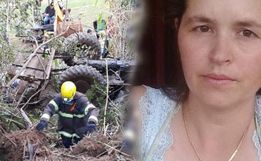 Mulher morre e duas crianças ficam feridas após trator tombar