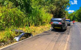 Bombeiros e PRF atendem capotamento na BR-282 entre SMOeste e Maravilha 