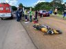 Homem fica gravemente ferido após colisão entre motos na BR-163 
