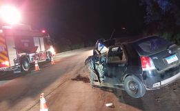 Colisão frontal deixa um morto e um ferido grave na BR-163, em Guaraciaba