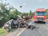 Um morto em grave acidente entre carro e caminhão entre São Lourenço e Vitorino  
