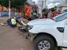 Colisão entre caminhonete e moto deixa homem ferido em SMO
