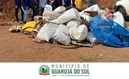 Prefeitura de Guarujá do Sul realiza ação de limpeza em alusão ao dia mundial da limpeza