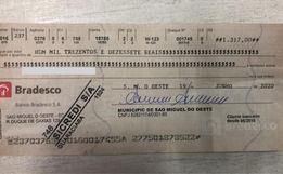 Município alerta para cheques falsos em nome de São Miguel do Oeste