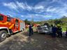Tombamento de caminhão deixa condutor ferido na BR-282 entre SMOeste e Maravilha 