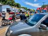Mulher fica ferida após colisão entre carro e moto em Descanso