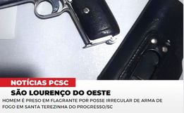 Homem é preso em flagrante por posse irregular de arma de fogo em Santa Terezinha do Progresso 