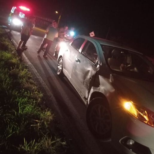 Homem fica ferido em colisão entre carro e moto no interior de Tunápolis 