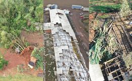 Tornado causou morte de uma pessoa e deixou 65 desalojadas no Oeste de SC