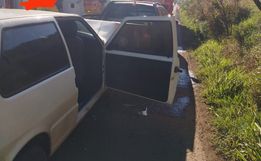 Grávida fica ferida em engavetamento na SC-305, em São Lourenço do Oeste