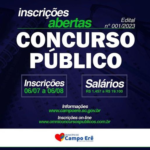 Campo Erê abre inscrições para concurso público