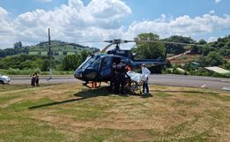 Paciente atingido por botijão em incêndio é transferido pelo Saer/Sara para Chapecó 