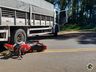 Colisão entre moto e caminhão deixa um ferido na SC-163, em Iporã do Oeste