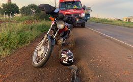 VÍDEO: Colisão traseira deixa motociclista ferido na SC-163