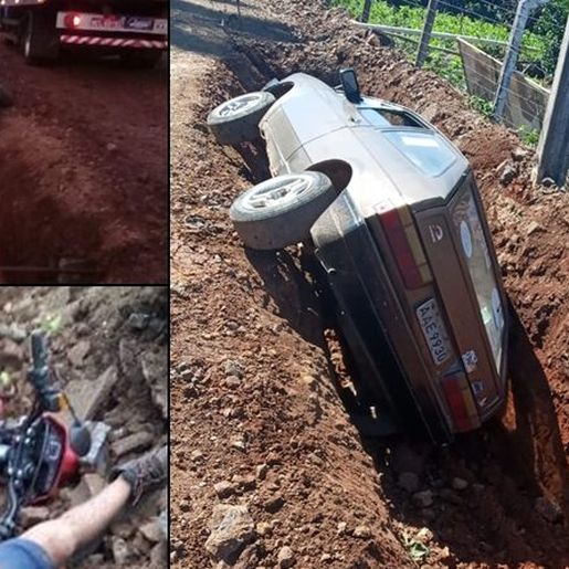 Secretário municipal sofre acidente em local com obra pouco sinalizada