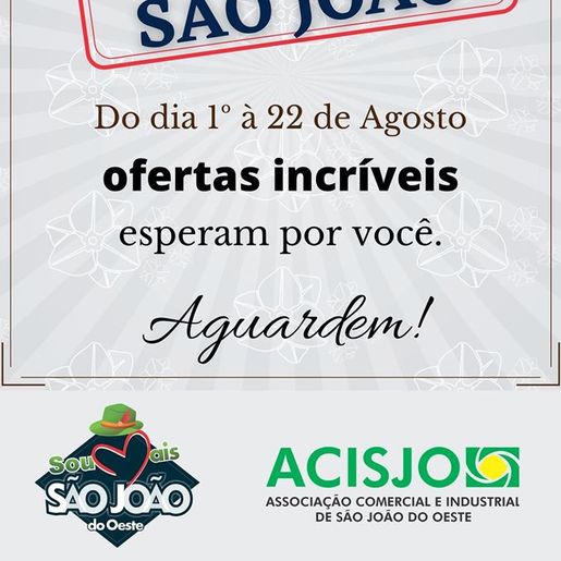 Lojas de São João do Oeste irão promover liquidação de inverno a partir deste sábado