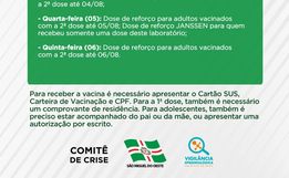 SMOeste anuncia calendário de vacinação contra Covid-19 para próxima semana 