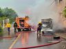 Kombi é parcialmente destruída por fogo em São Miguel do Oeste