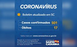 Estado tem 501 casos confirmados e 17 mortes causadas por Covid-19