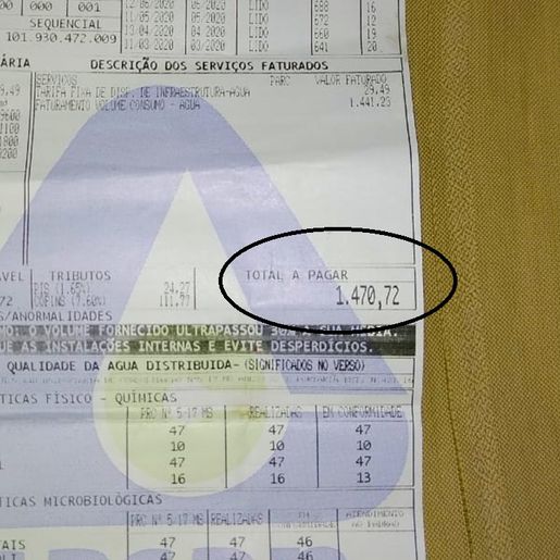 Casal de idosos recebe fatura da Casan no valor de R$ 1,4 mil em SMO